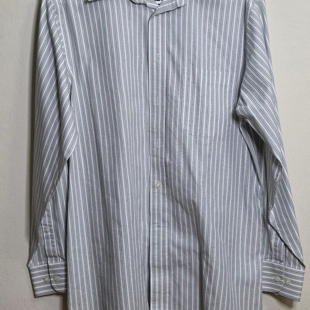 Stafford Men's White and Green Shirt - Picture 1 of 3